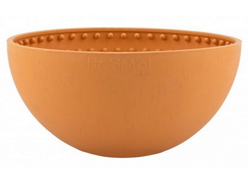 LickiMat Wobble Deep Bowl for Dogs, soft, orange