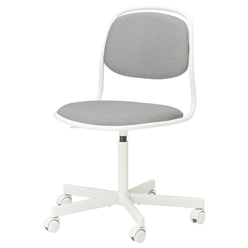 ÖRFJÄLL Swivel chair, white, Vissle light grey