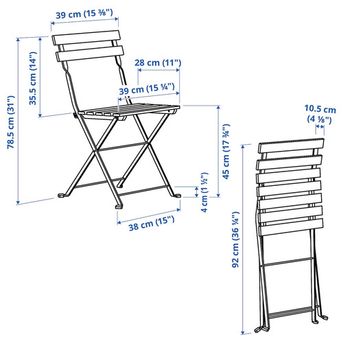 TÄRNÖ Chair, outdoor, foldable white/green