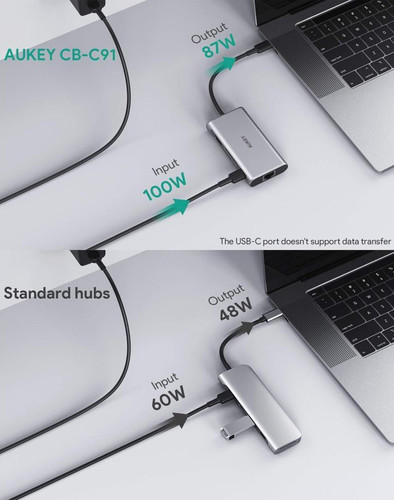 Aukey USB-C Hub 8in1 CB-C91, aluminium