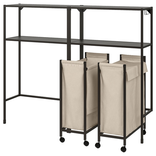 ENHET Wall storage combination, anthracite, 160x30x129 cm