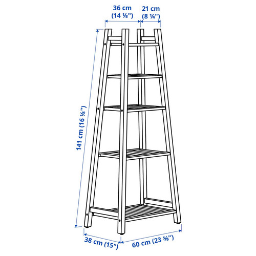 STOREDAMM Shelving unit, acacia, 60x141 cm