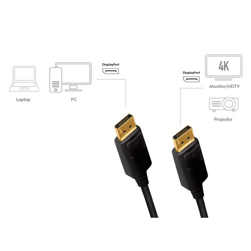 LogiLink Displayport Cable M/M 4K 60Hz 3m, black