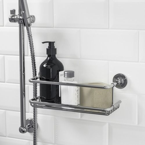 BROFJÄRDEN Shower shelf, chrome effect, 33x12 cm