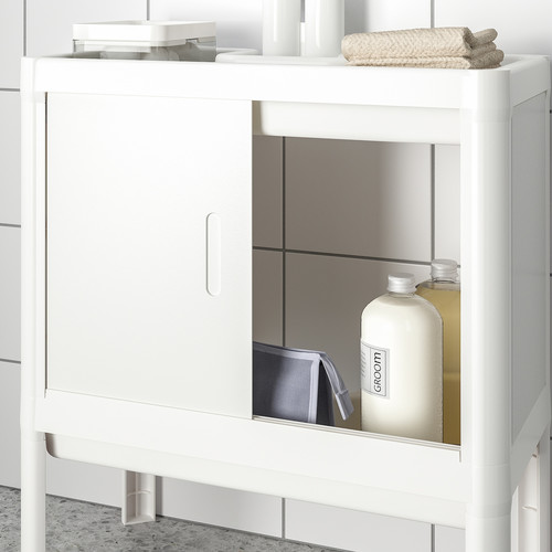 LILLTJÄRN / SKATSJÖN Wash-basin base cabinet w 2 doors, white, 45x35 cm