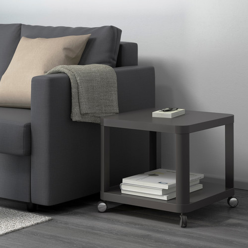 TINGBY Side table on casters, grey, 50x50 cm