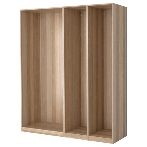 PAX Wardrobe frame, white stained oak effect, 200x58x236 cm