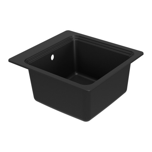 GoodHome Composite Quartz 1 Bowl Kitchen Sink Romesco, black
