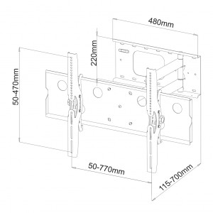 TV Wall Mount 32-60" 60kg AR-20A, black