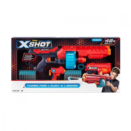 ZURU X-Shot Excel Combo Pack Turbo Fire + Fury 4 + Micro 8+