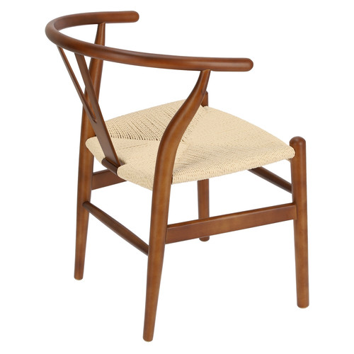 Dining Chair Wicker Natural, dark brown