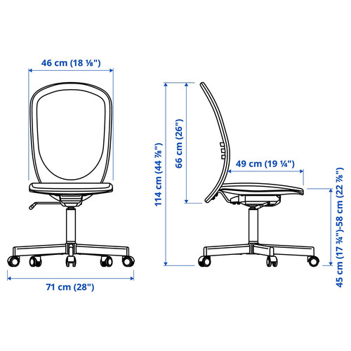 FLINTAN Office chair, Diseröd grey