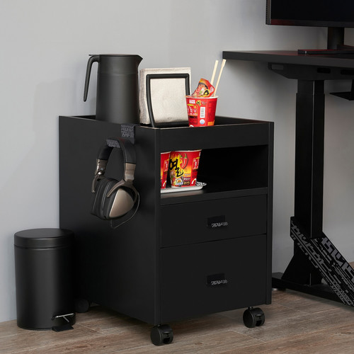 UPPSPEL Drawer unit on castors, black, 40x58 cm