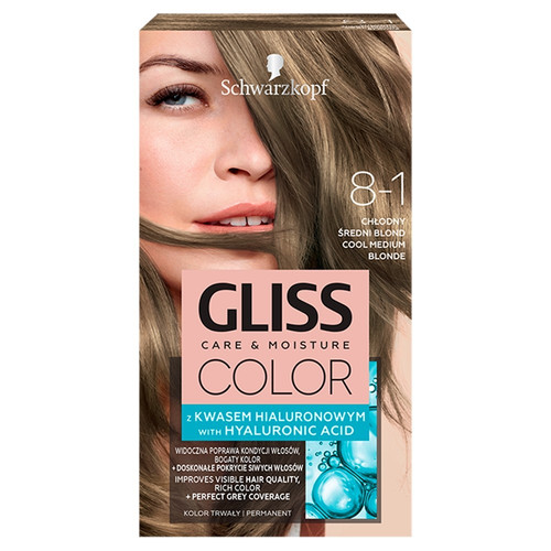 Schwarzkopf Gliss Color Permanent Hair Colour no. 8-1 Cool Medium Blonde