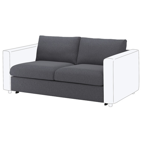 VIMLE Cover for 2-seat sofa-bed section, Gunnared medium grey