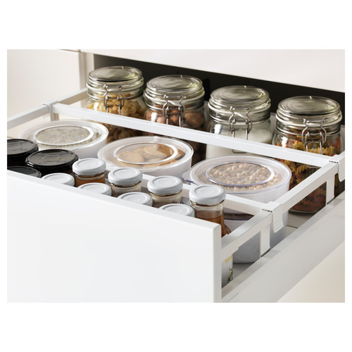 METOD / MAXIMERA High cabinet f oven+door/2 drawers, white/Voxtorp dark grey, 60x60x240 cm