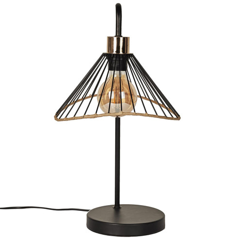 Table Lamp Anel, black/rattan