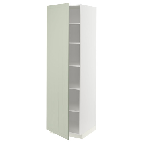 METOD High cabinet with shelves, white/Stensund light green, 60x60x200 cm