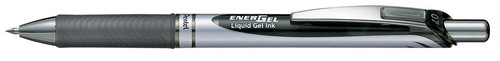 Pentel EnerGel Xm Retractable Rollerball 0.7mm BL77, black, 12pcs