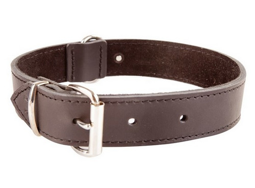 Dingo Leather Dog Collar 1.6x35cm, brown