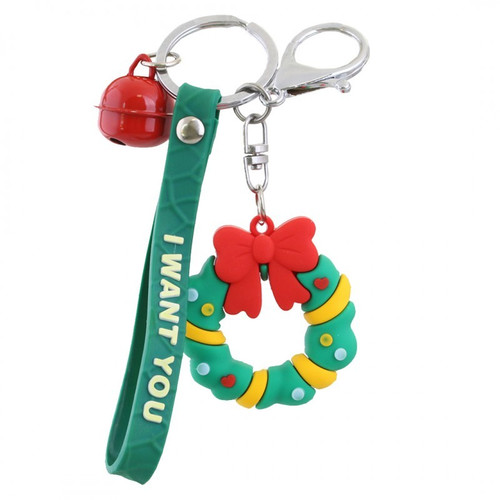 Christmas Keychain Key Ring Christmas Wreath