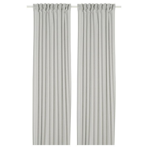 SILVERLÖNN Sheer curtains, 1 pair, light grey, 145x300 cm