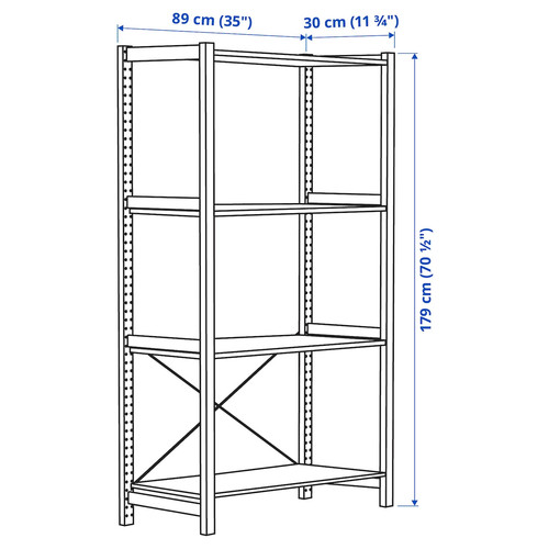 IVAR 1 section/shelves, pine, 89x30x179 cm