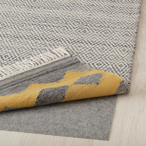 RYSSGRÄS Rug, flatwoven, grey-yellow/handmade, 170x240 cm