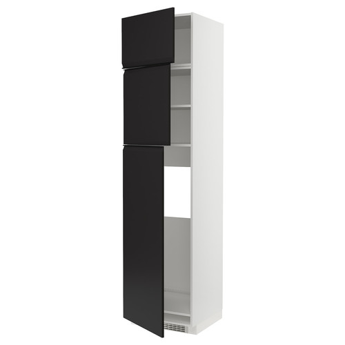 METOD High cab for fridge with 3 doors, white/Upplöv matt anthracite, 60x60x240 cm