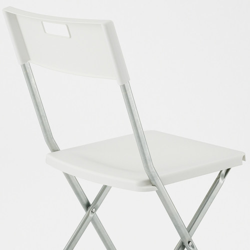 GUNDE Folding chair, white