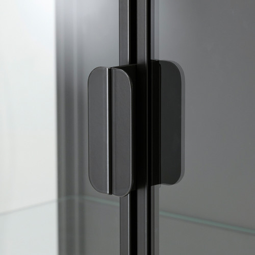 RUDSTA Glass-door cabinet, anthracite, 80x37x120 cm
