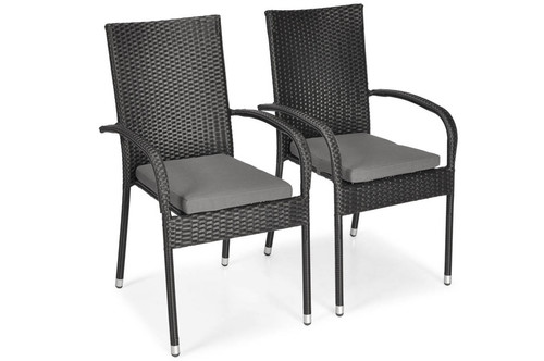 Garden Furniture Set or 6 Persons MALAGA, black/grey