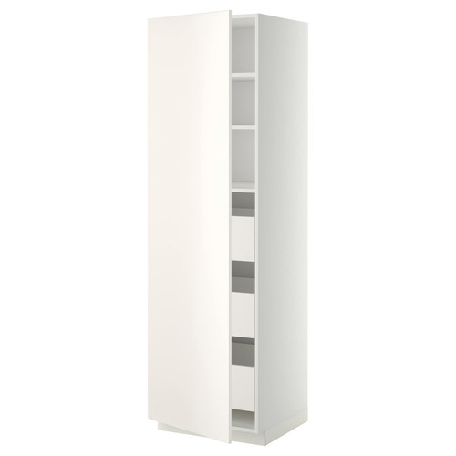 METOD / MAXIMERA High cabinet with drawers, white/Veddinge white, 60x60x200 cm