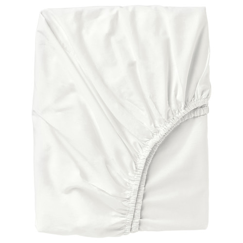 ULLVIDE Fitted sheet, white, 160x200 cm