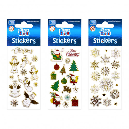 Christmas Stickers Set 6x18cm, 1 set, assorted