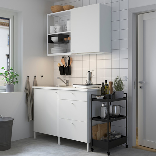 ENHET Kitchen, white, 123x63.5x222 cm