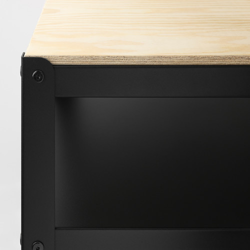 BROR Work bench, black, pine plywood, 110x55 cm