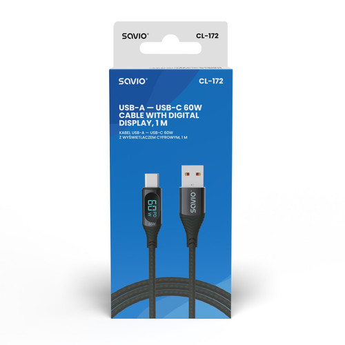 Savio Cable USB-A - USB-C 60W 1m CL0172