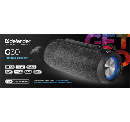 Defender Portable Speaker G30 16W, BT/FM/USB/TF/AUX/Light