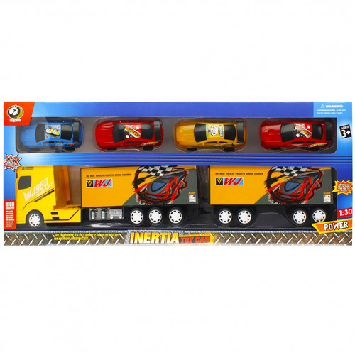 Inertia Toy Car Transport Truck 1:30, assorted colours, 3+