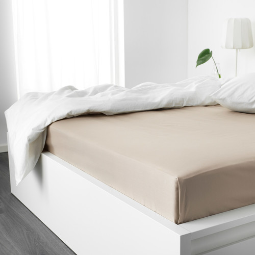 DVALA Sheet, beige, 240x260 cm