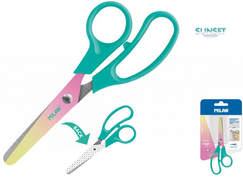 Milan School Scissors Basic Sunset 1pc, green