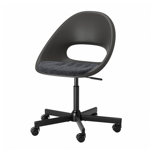 ELDBERGET / MALSKÄR Swivel chair with pad, black, dark grey