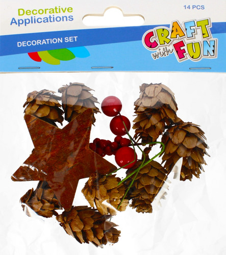 Craft Decoration Set with Natural Cones 14pcs