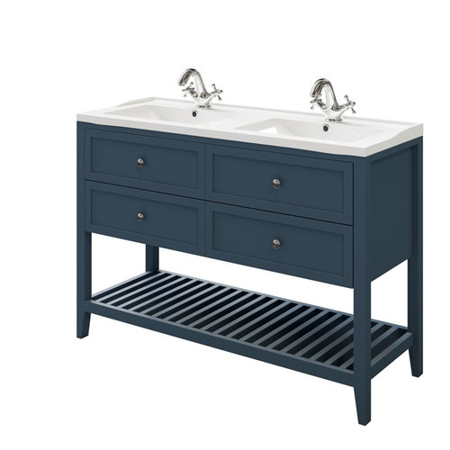 GoodHome Freestanding Bathroom Vanity Cabinet Perma 120 cm, dark blue