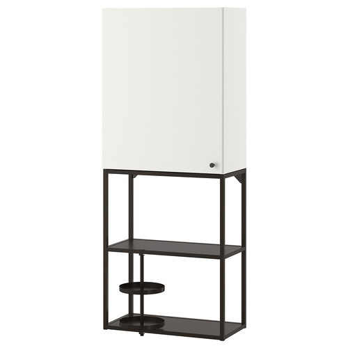 ENHET Wall storage combination, anthracite, white, 60x30x150 cm