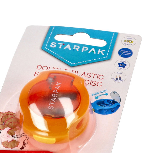 Starpak Double Plastic Sharpener Disc, orange