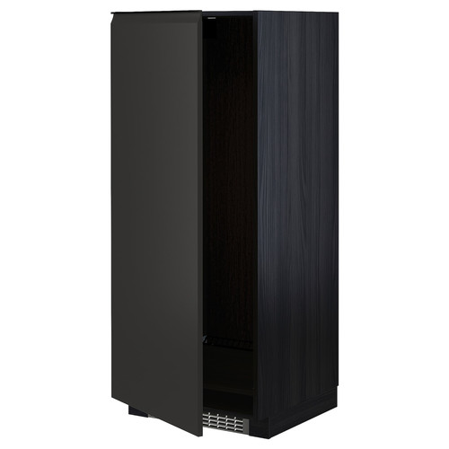 METOD High cabinet for fridge/freezer, black/Upplöv matt anthracite, 60x60x140 cm