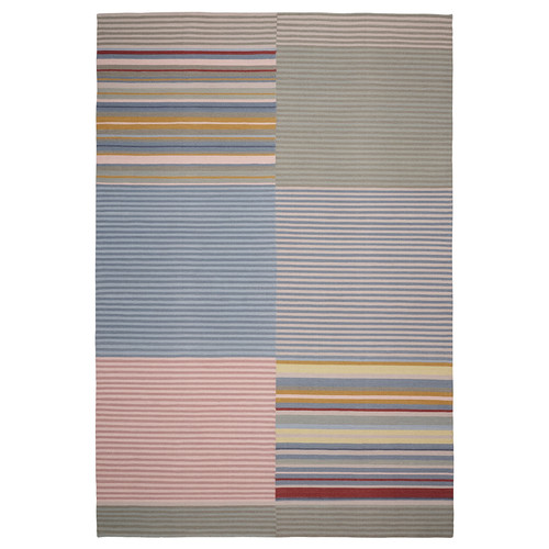 BUDDINGE Rug, flatwoven, handmade multicolour/stripe pattern, 170x240 cm