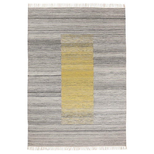 SJÖTÅTEL Rug, flatwoven, grey-yellow, 200x300 cm